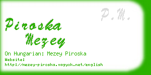 piroska mezey business card